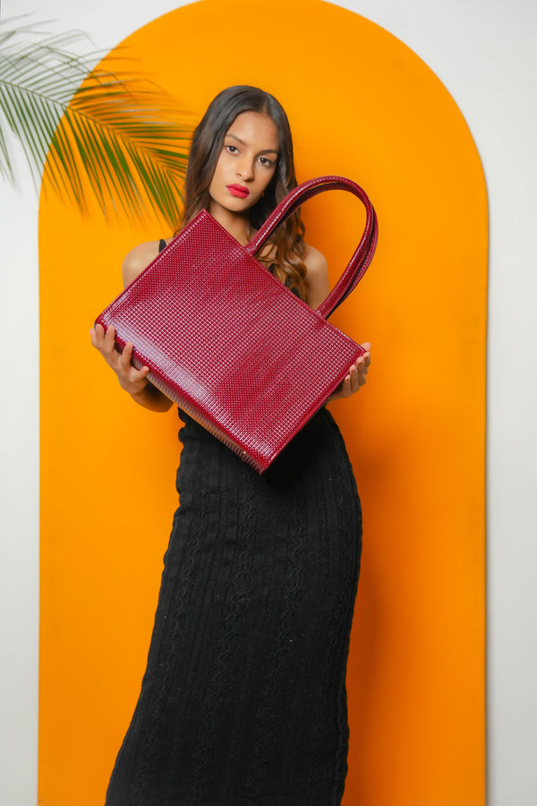 Luxe Shine Red Tote